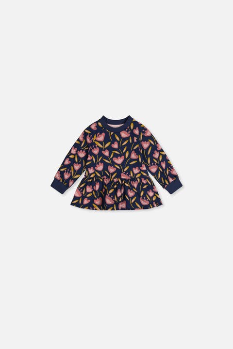 French Terry Peplum Hem Raglan Sleeve Top (baby)