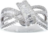 EFFY 14K White Gold Diamond X-Crossover Ring