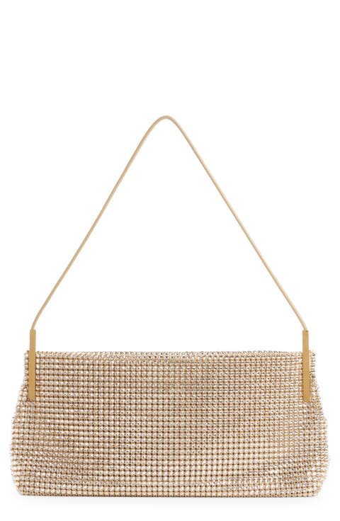 Small Suzanne Crystal Mesh Baguette Bag