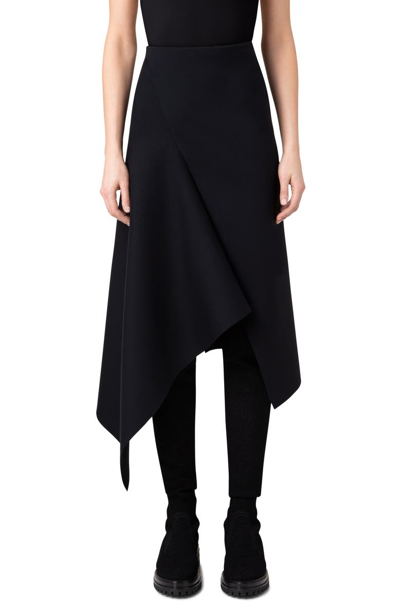 Akris Asymmetric Techno Scuba Knit Skirt, Main, color,