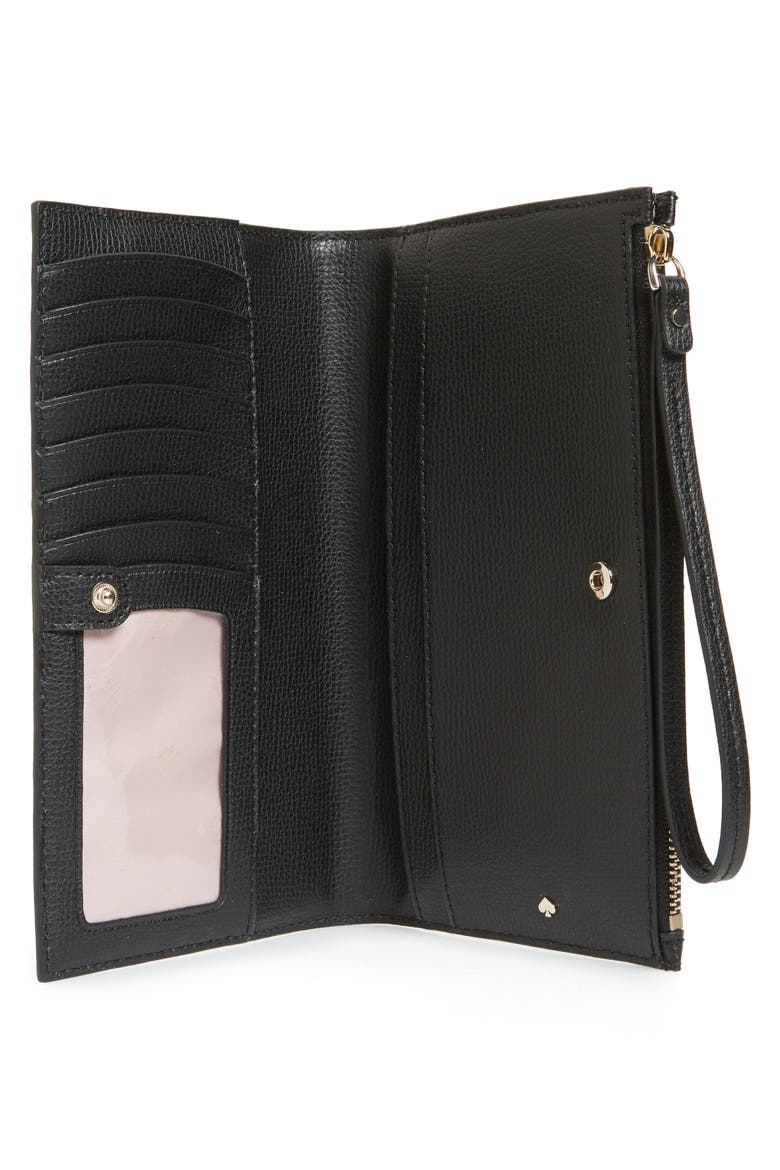 large sylvia leather wristlet, Alternate, color, BLACK