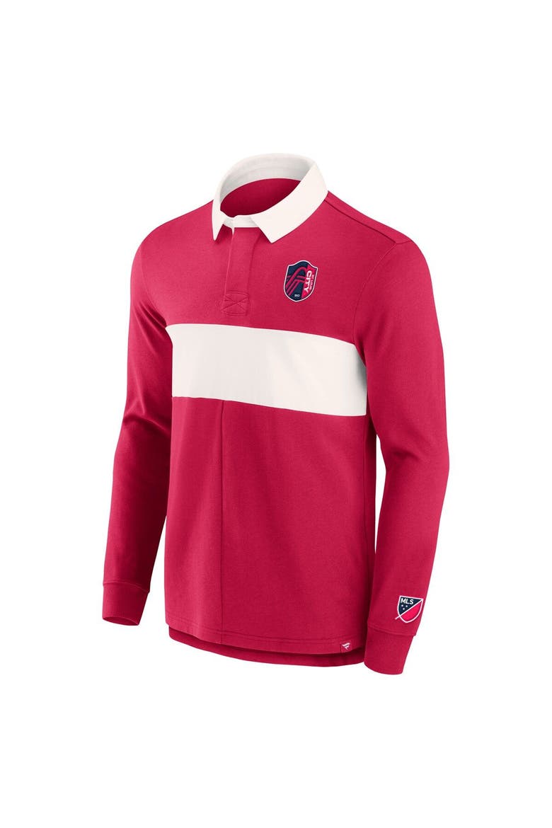 Men's Fanatics Branded Red St. Louis City SC Penalty Kick Long Sleeve Polo, Alternate, color, Red