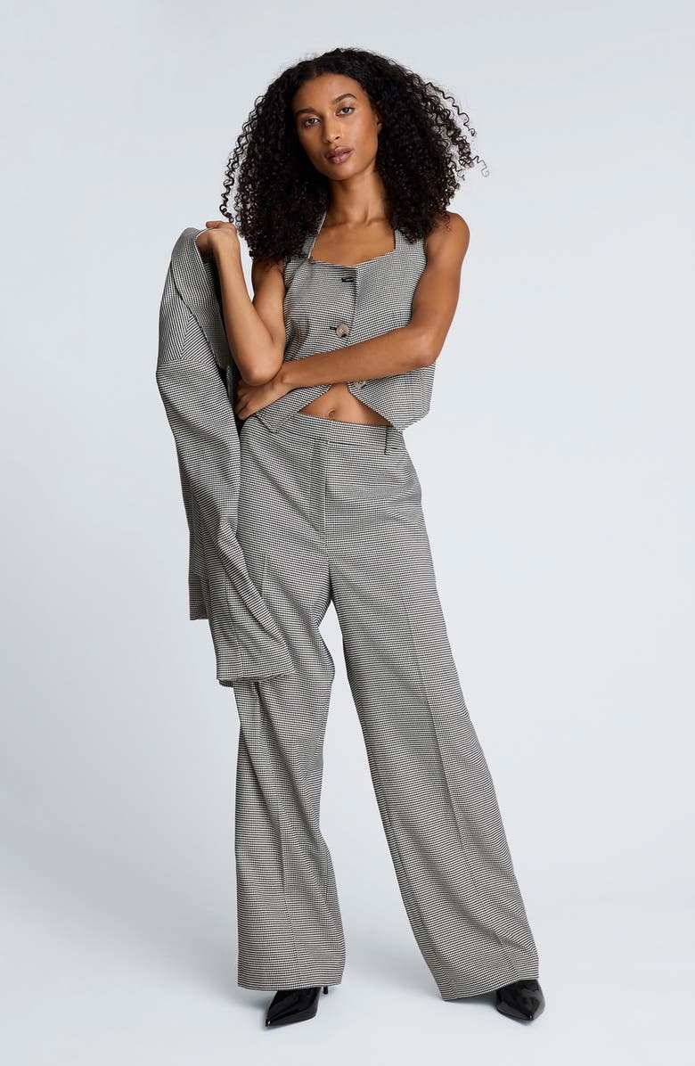 Kenneth Cole Herringbone Fitted Vest, Alternate, color, Oyster/ Black