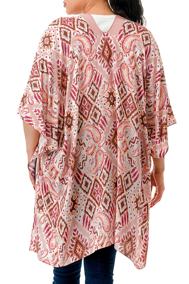 Abstract Geometric Print Topper, Alternate, color, PINK