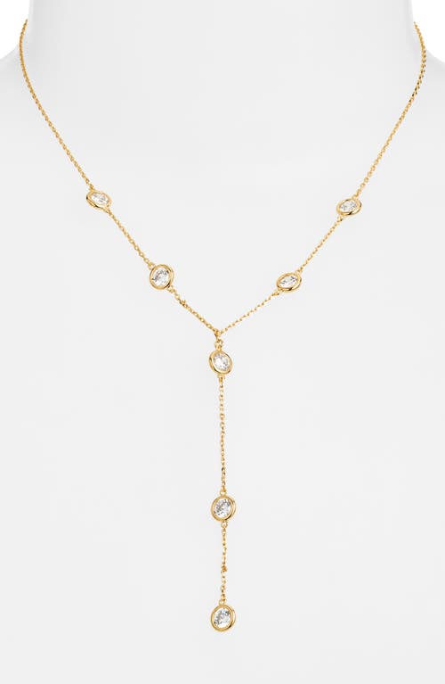 Nordstrom Cubic Zirconia Station Y Necklace In Gold