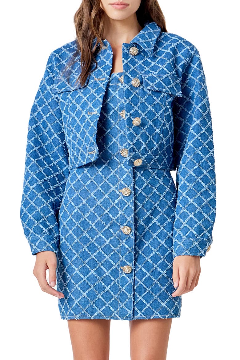 Crop Denim Jacket, Main, color, DENIM