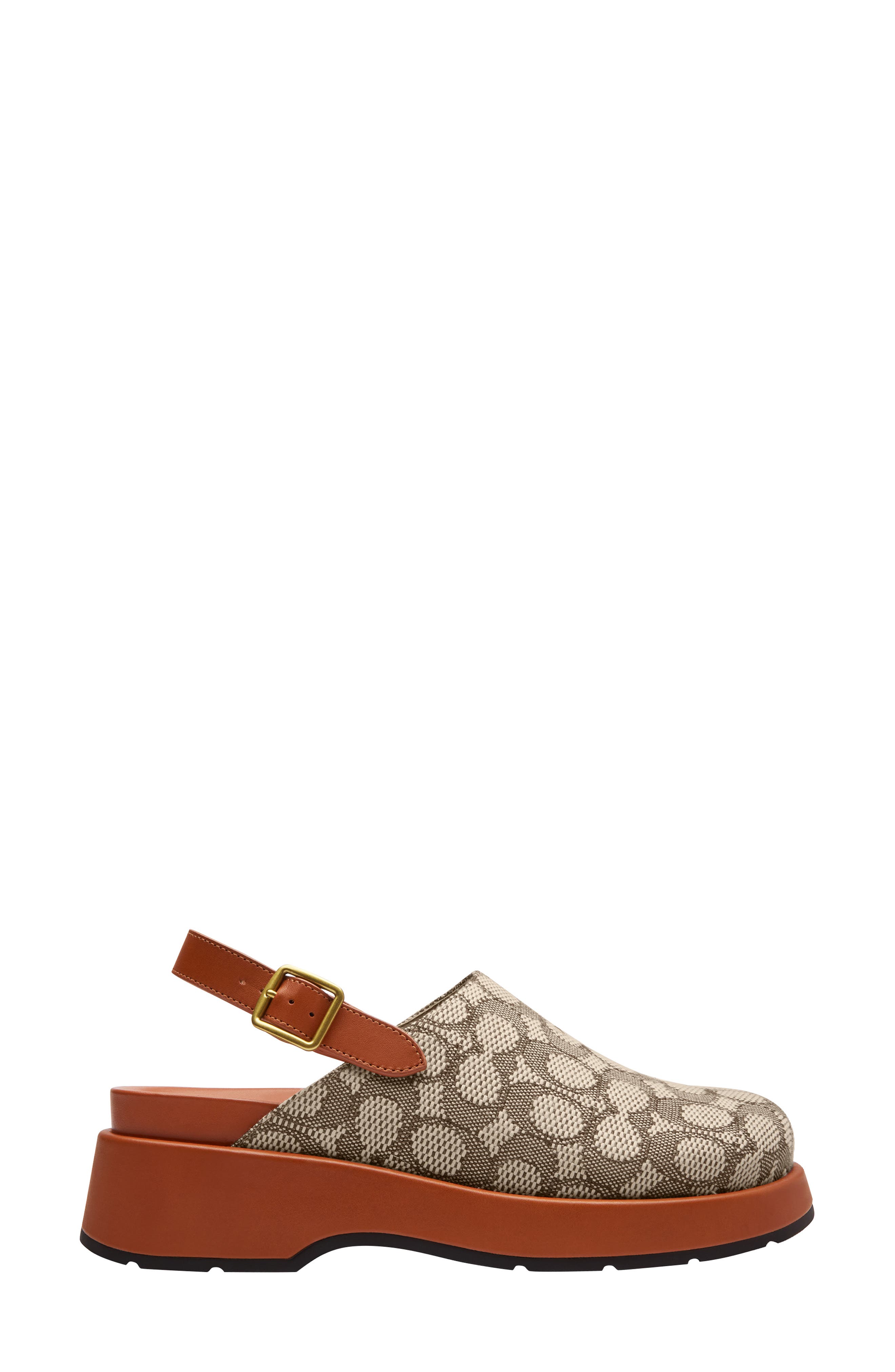 COACH Sculpted C Signature Jacquard Slingback Platform Clog, Alternate, color, Cocoa/ Burnished Amber