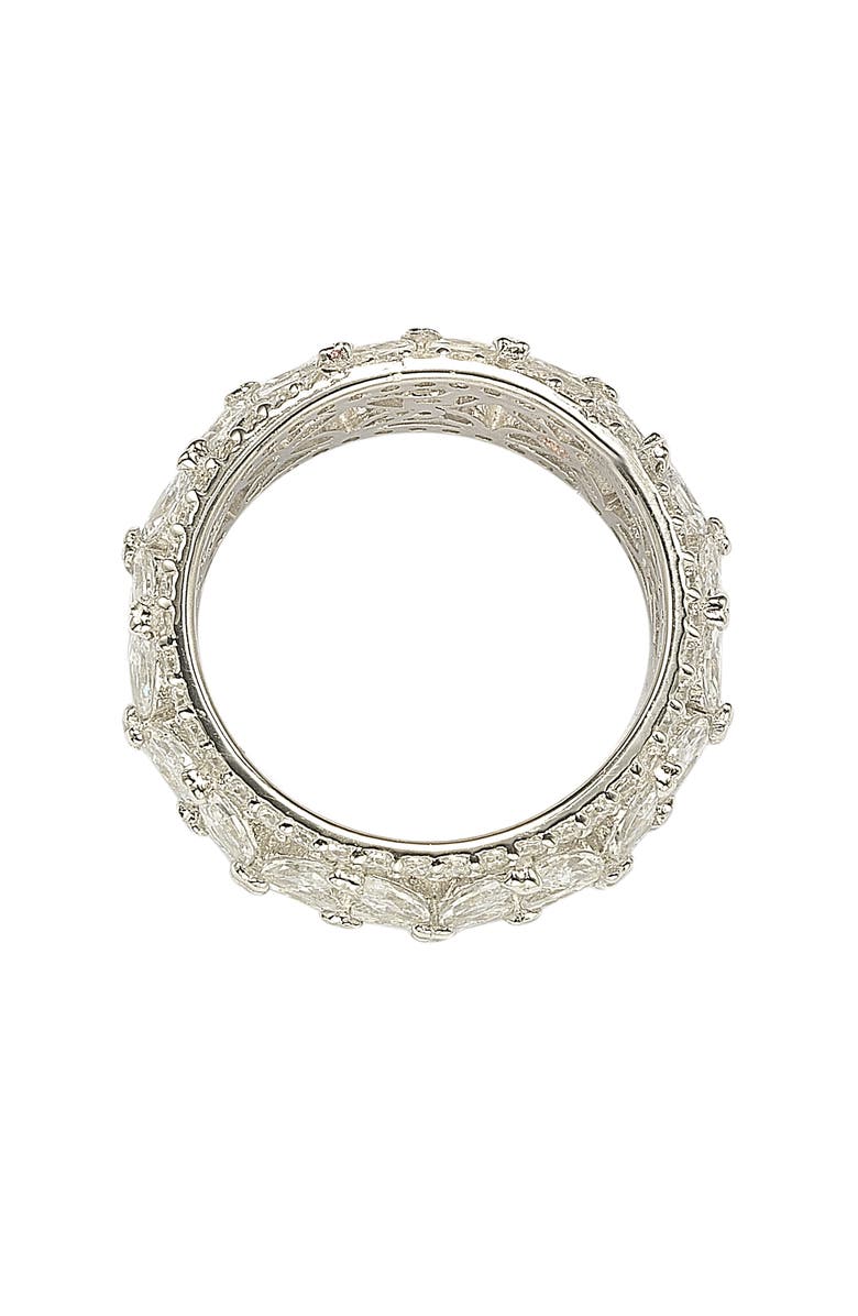 SUZY LEVIAN Sterling Silver CZ Cutout Flower Ring, Alternate, color, 