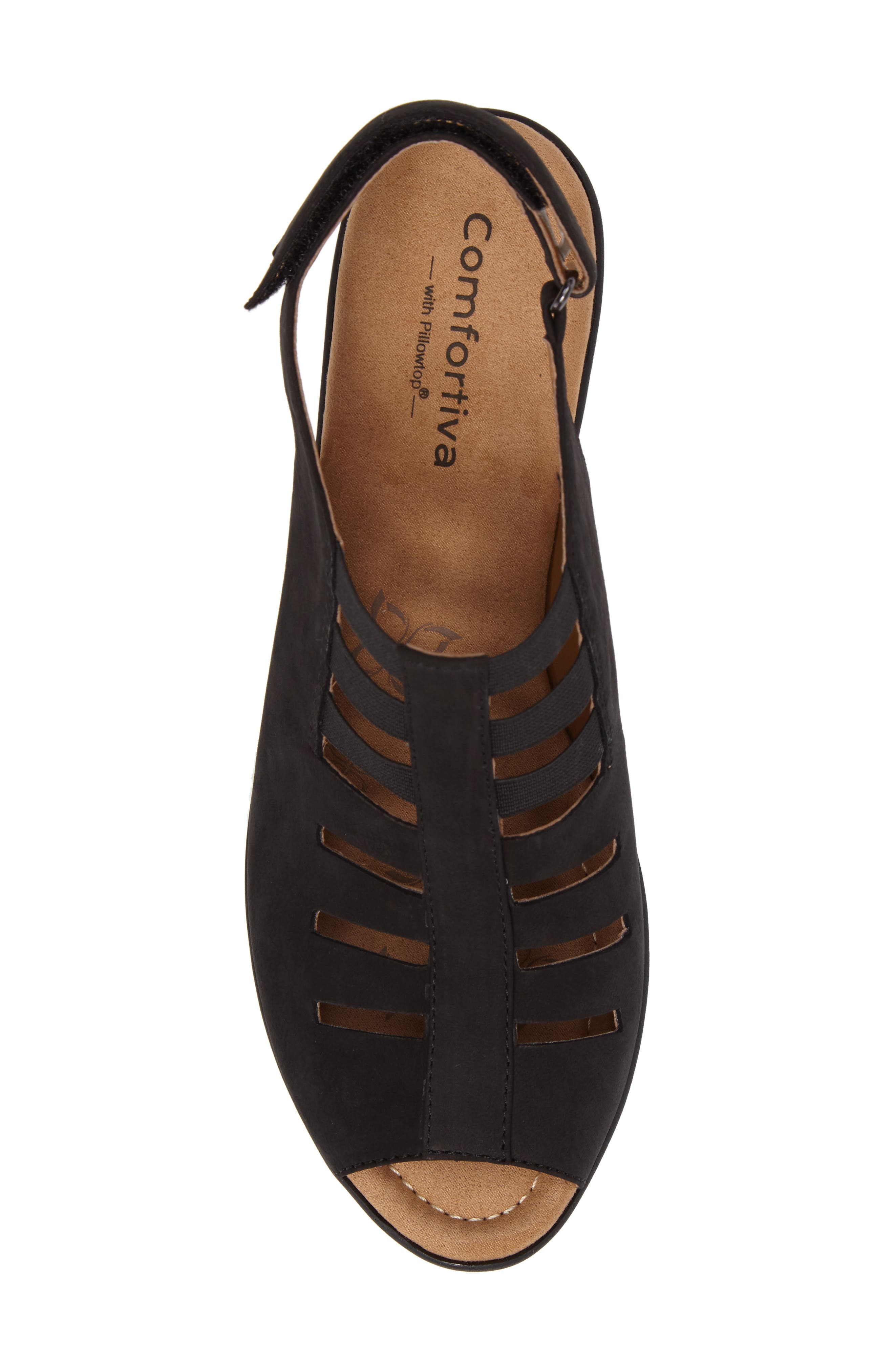 Comfortiva Faye Sandal, Alternate, color, Black Nubuck Leather