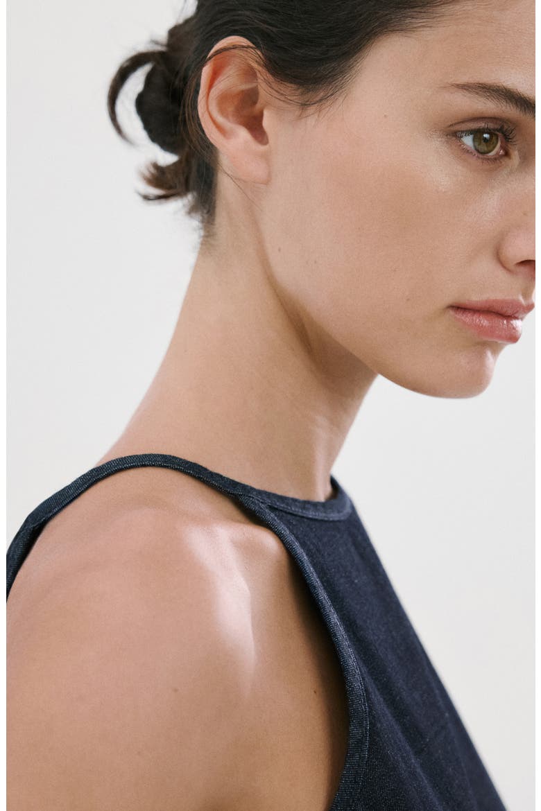 Sleeveless Denim Top, Alternate, color, BLUE