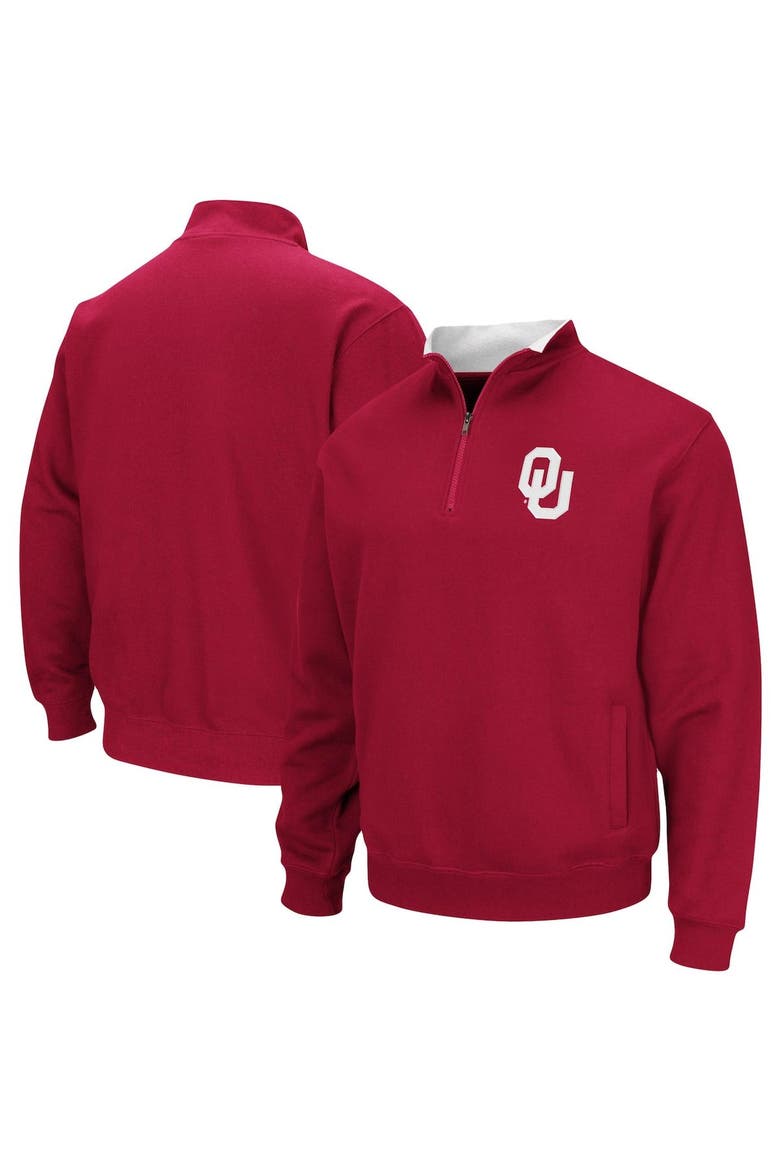 Men's Colosseum Crimson Oklahoma Sooners Big & Tall Tortugas Quarter-Zip Jacket, Main, color, Crimson