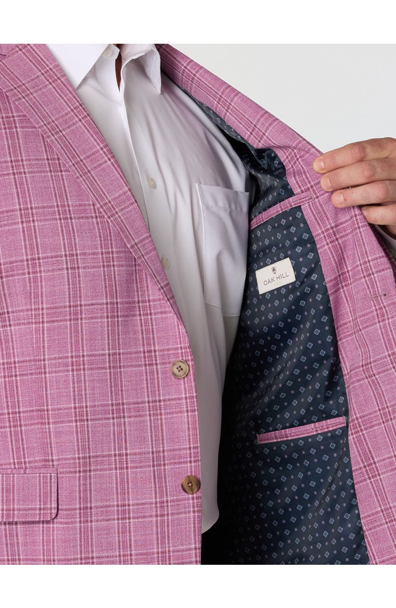 Oak Hill by DXL Big & Tall Vibrant Plaid Sport Coat, Alternate, color, Berry