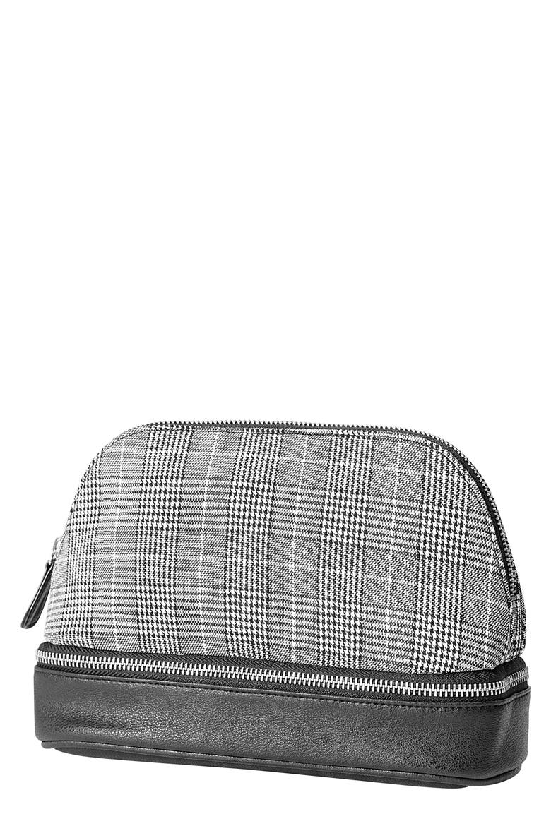 Monogram Glen Plaid Travel Case, Main, color, GREY