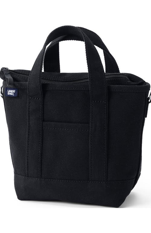 Lands' End Zip Top Canvas Tote Bag In Black