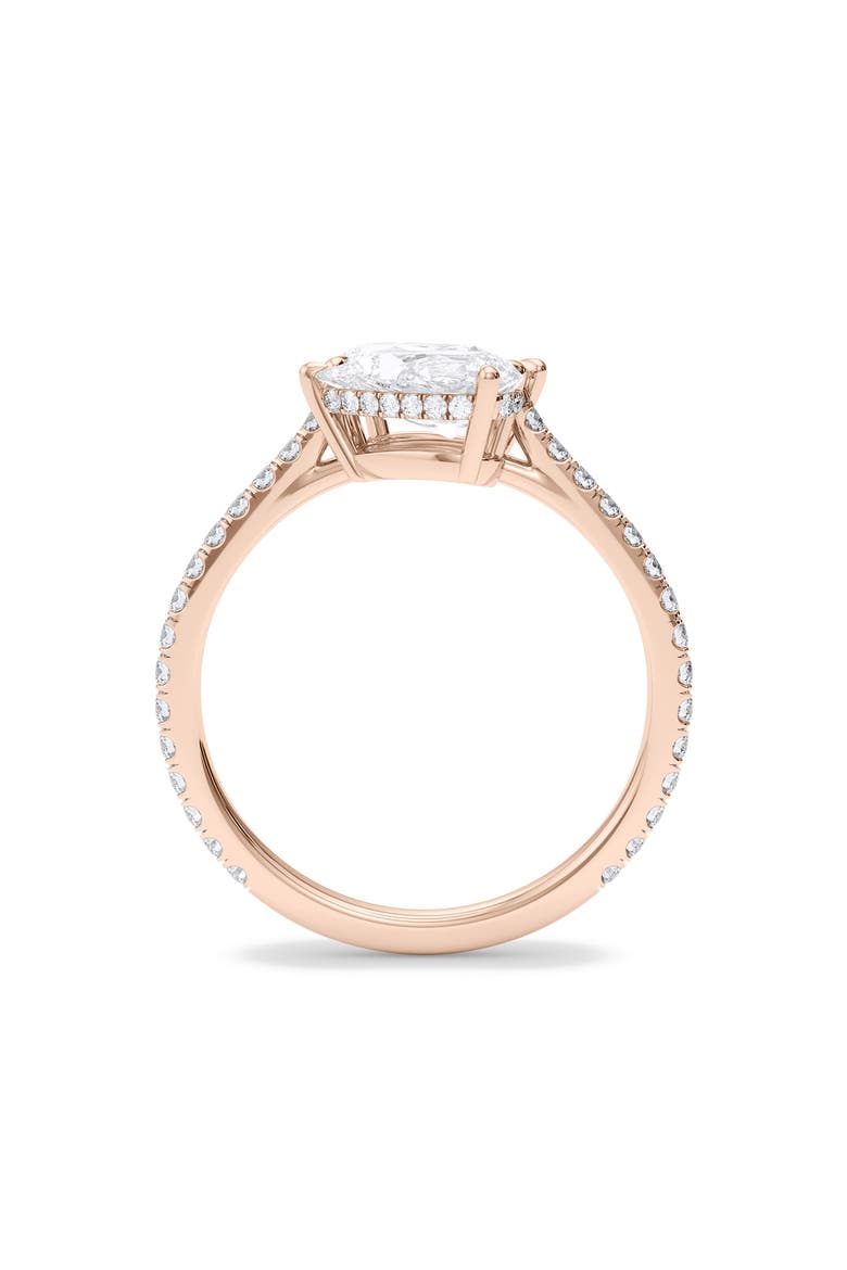 Twin Pear Cut Pavé Lab Grown Diamond Ring, Alternate, color, 18K ROSE GOLD