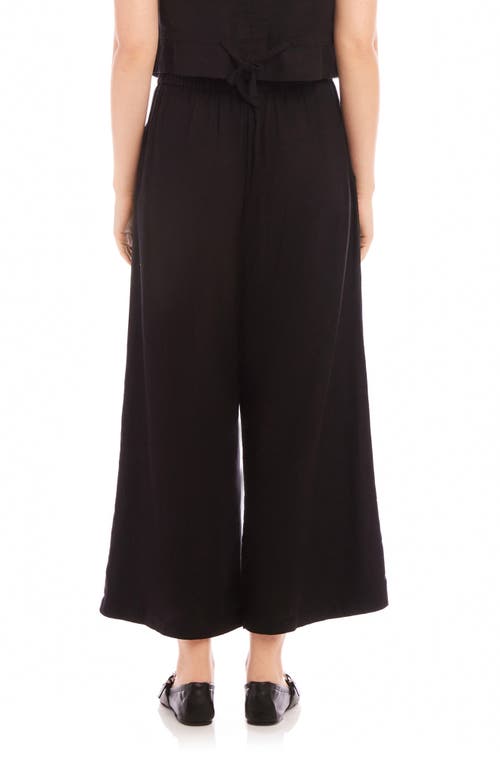 Shop Fifteen Twenty Mason Rope Stitch Linen Blend Ankle Pants In Black/cream