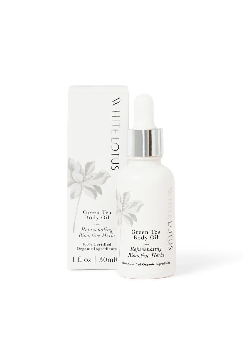 Green Tea Body Oil With Rejuvenating Bioactive Herbs, Main, color, Green Tea Oil