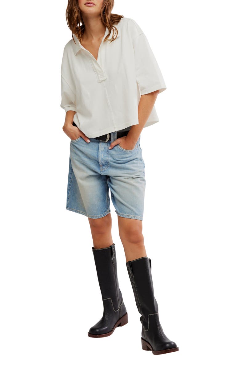 Free People Denmark Polo Top, Alternate, color, Clean Ivory