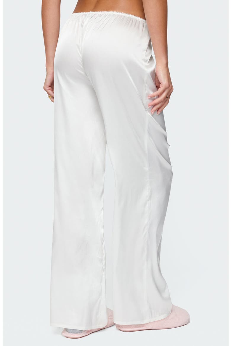 Izabella Satin Effect Wide Leg Pants, Alternate, color, WHITE
