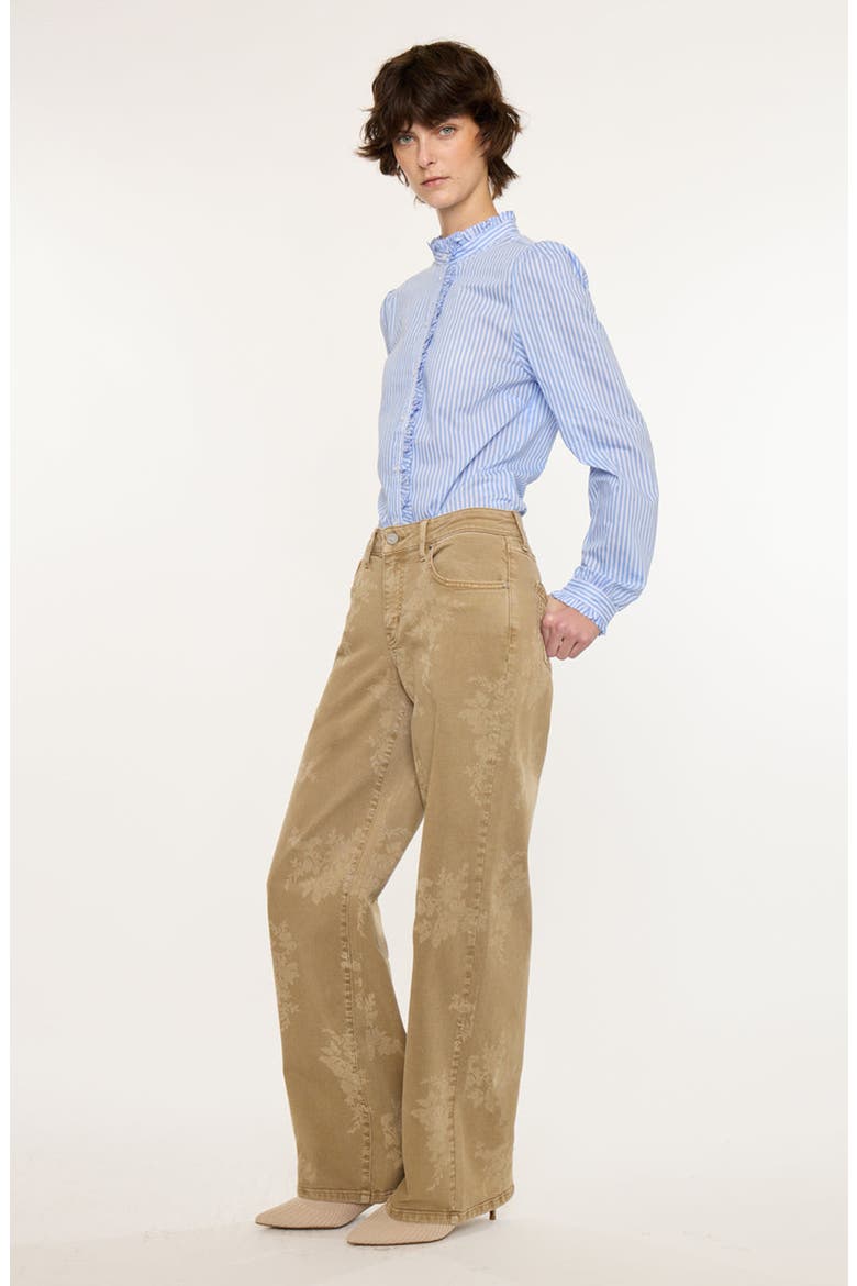 Wendy Mid Rise Wide Jeans, Alternate, color, Brown Floral