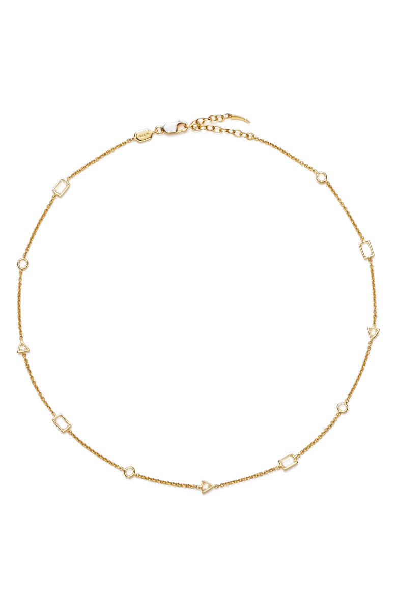 Missoma Cubic Zirconia Station Chain Necklace, Main, color, Gold