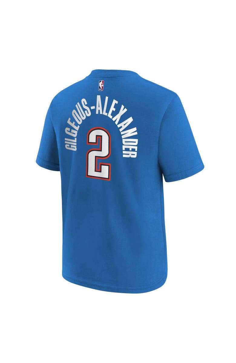 Nike Youth Shai Gilgeous-Alexander Blue Oklahoma City Thunder Icon Name & Number T-Shirt, Alternate, color, White