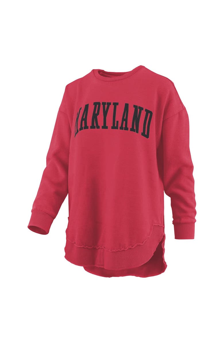 PRESSBOX Women's Pressbox Red Maryland Terrapins Melange Poncho Vintage Fleece Long Sleeve Pullover Sweatshirt, Alternate, color, Red