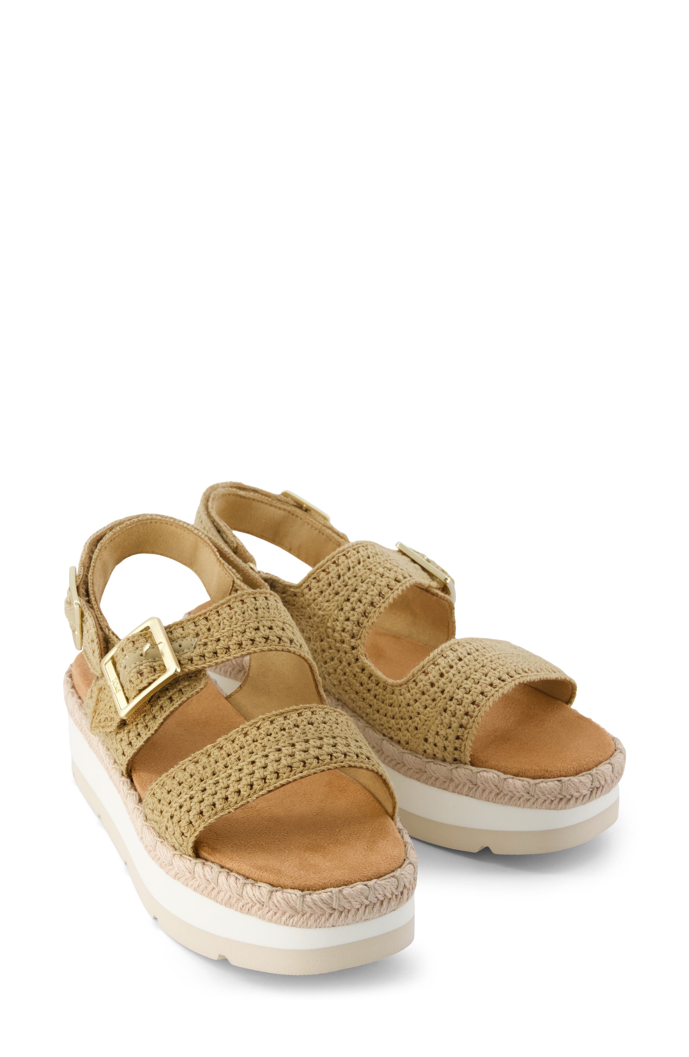 TOMS Giana Flatform Sandal, Alternate, color, Dark Beige