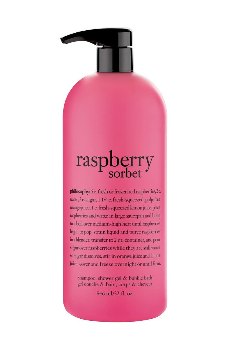 philosophy 'raspberry sorbet' shampoo, shower gel & bubble bath, Main, color, 