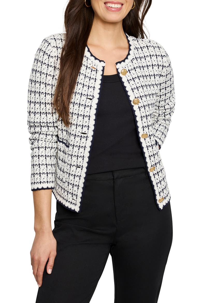 Mixed Up Boxy Cardigan, Main, color, CREAM MULTI
