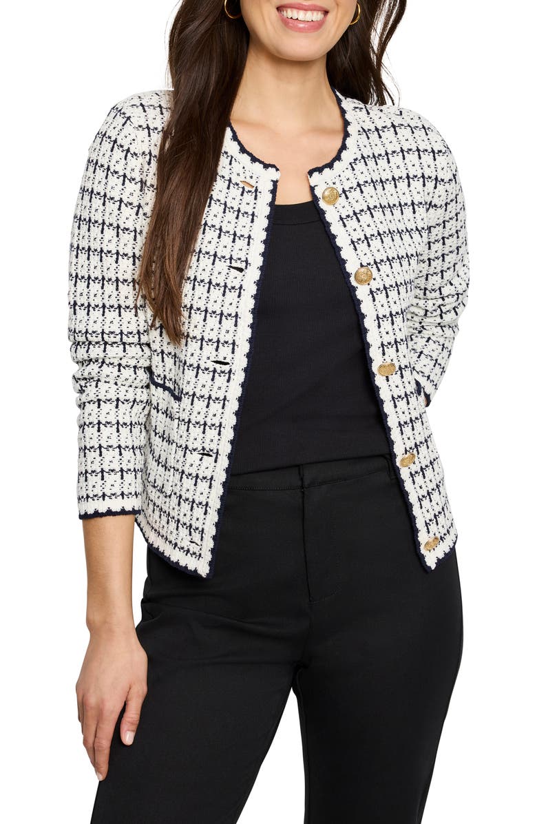 NIC+ZOE Mixed Up Boxy Cardigan, Main, color, Cream Multi
