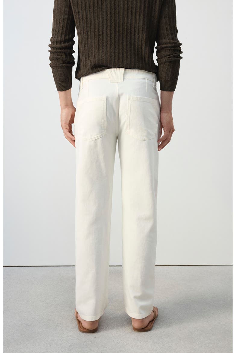 Relaxed Fit Cotton & Linen Jeans, Alternate, color, OFF WHITE