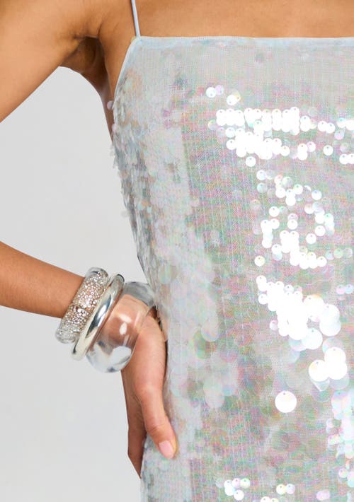Retroféte Alana Sleeveless Sequined Midi Dress In Ice Blue