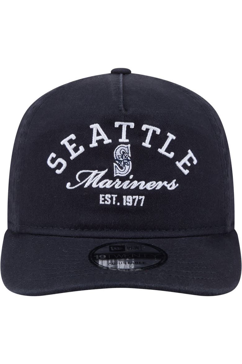 Men's New Era Navy Seattle Mariners Stacked 19TWENTY Adjustable Hat, Alternate, color, Navy
