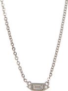 Sterling Forever Elongated Diamond CZ Pendant Necklace