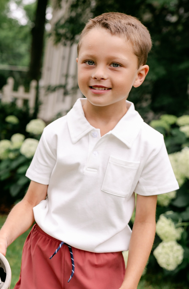 Little Paper Kids Archie Polo Shirt, Alternate, color, White
