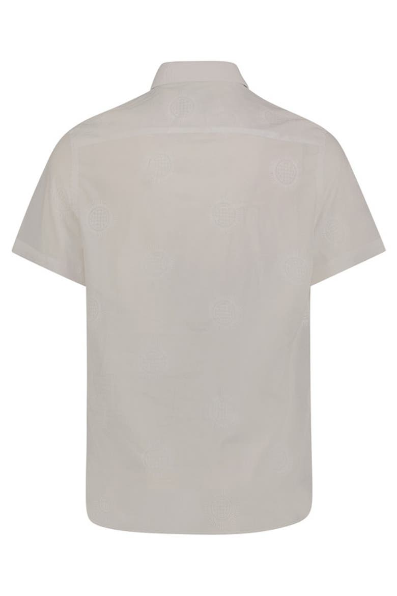Circle Print Short Sleeve Shirt, Alternate, color, White