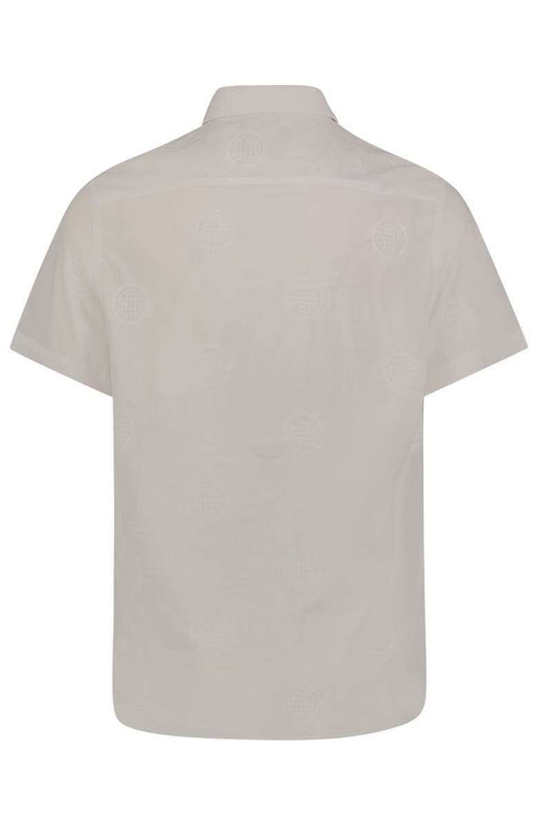 Luchiano Visconti Circle Print Short Sleeve Shirt, Alternate, color, White