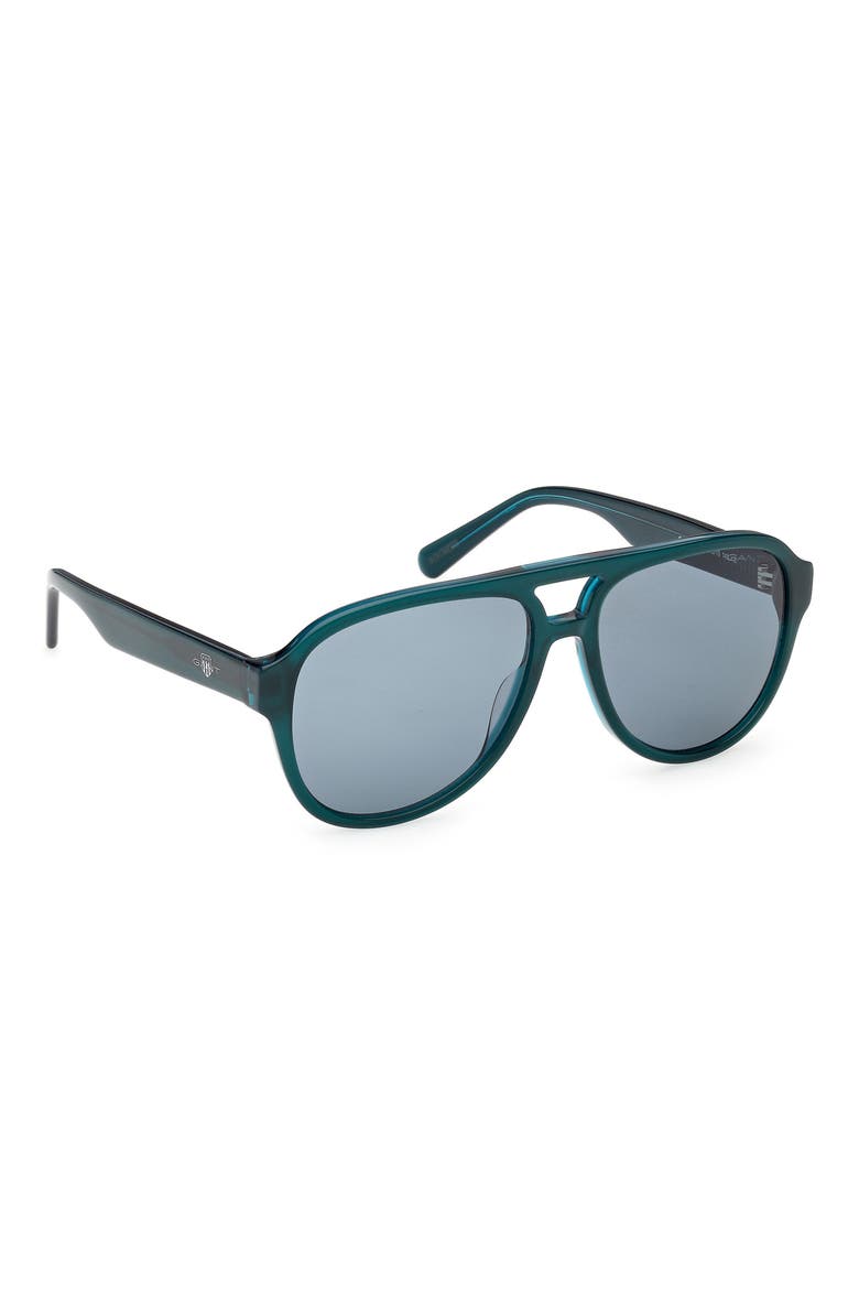 Pilot Sunglasses, Alternate, color, SHINY DARK GREEN / GREEN