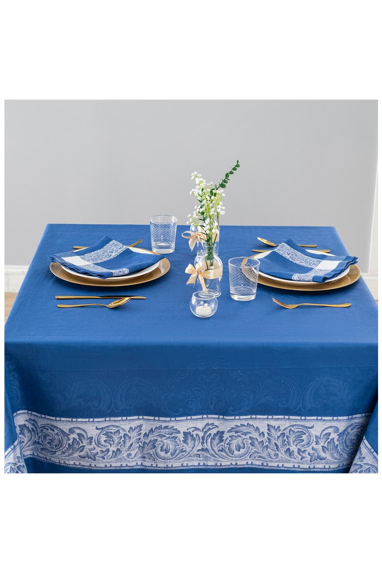 Paris Linen Tablecloth - 71" x 124", Alternate, color, FRENCH BLUE