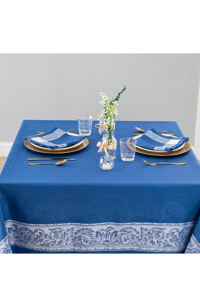 FRENCH HOME Paris Linen Tablecloth - 71" x 124", Alternate, color, French Blue