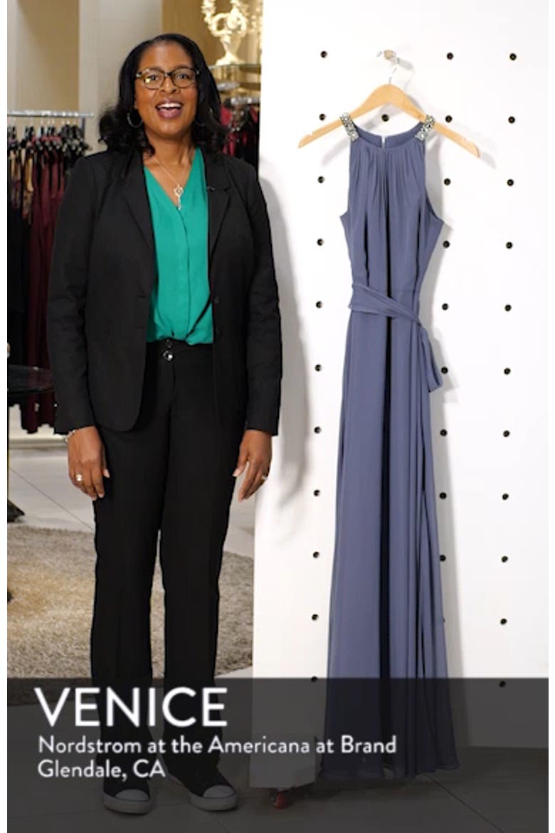 Crystal Strap Chiffon A-Line Gown video