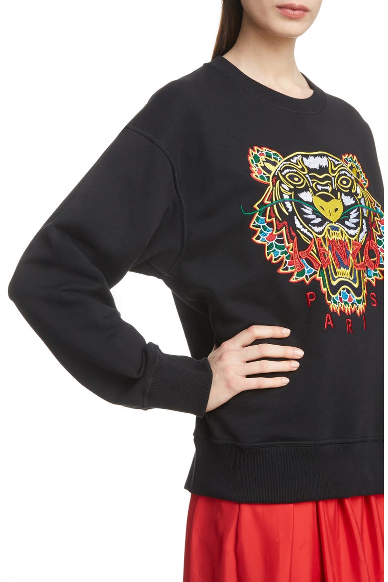 Tiger Relax Sweatshirt, Alternate, color, BLACK