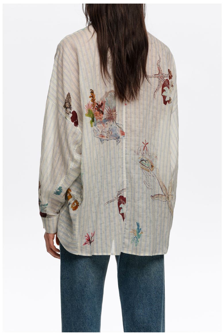 Seabed Cotton Oversize Shirt, Alternate, color, SEABED STRIPES