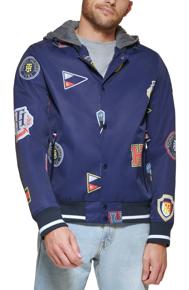 Tommy Hilfiger Hooded Bomber Jacket, Main, color, 