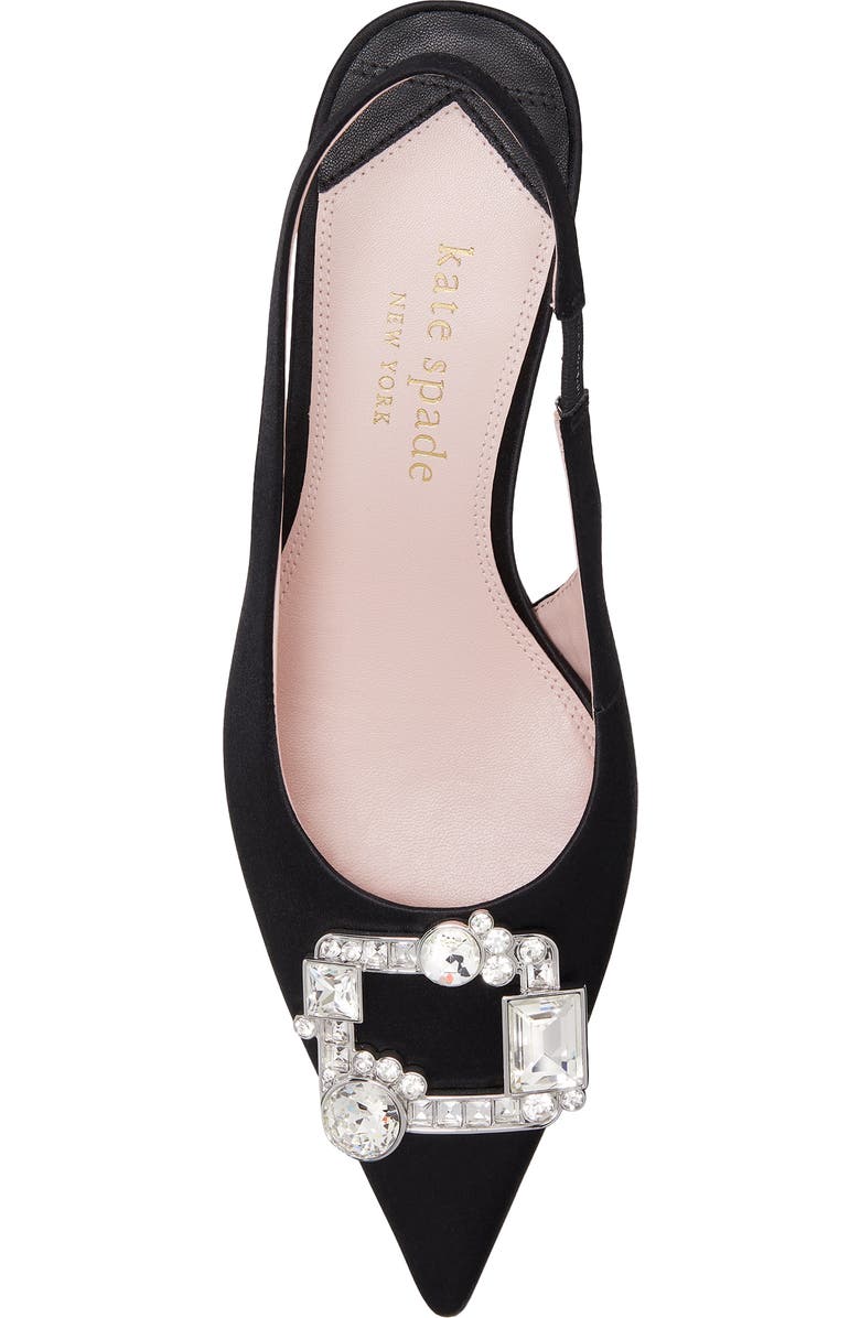 Kate Spade New York renata slingback pointed toe kitten heel pump, Alternate, color, Black