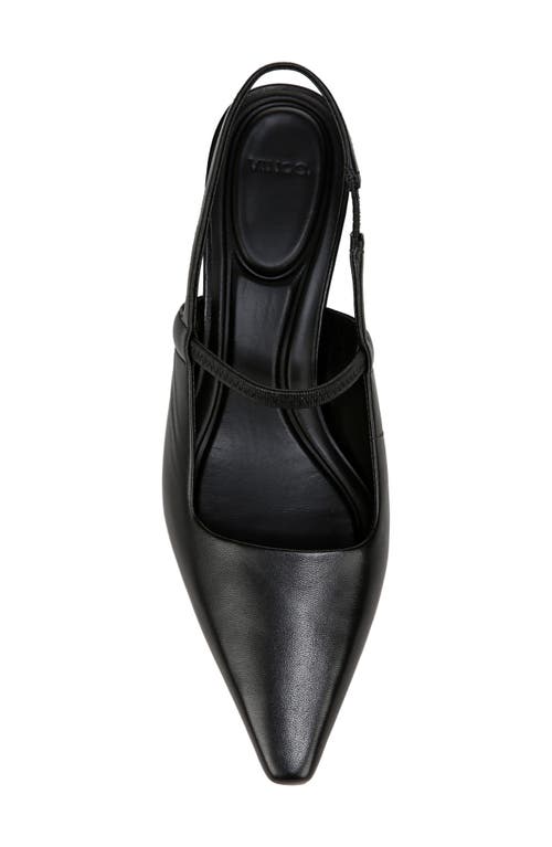 Vince Mesh Leather Kitten Slingback Pumps In Black