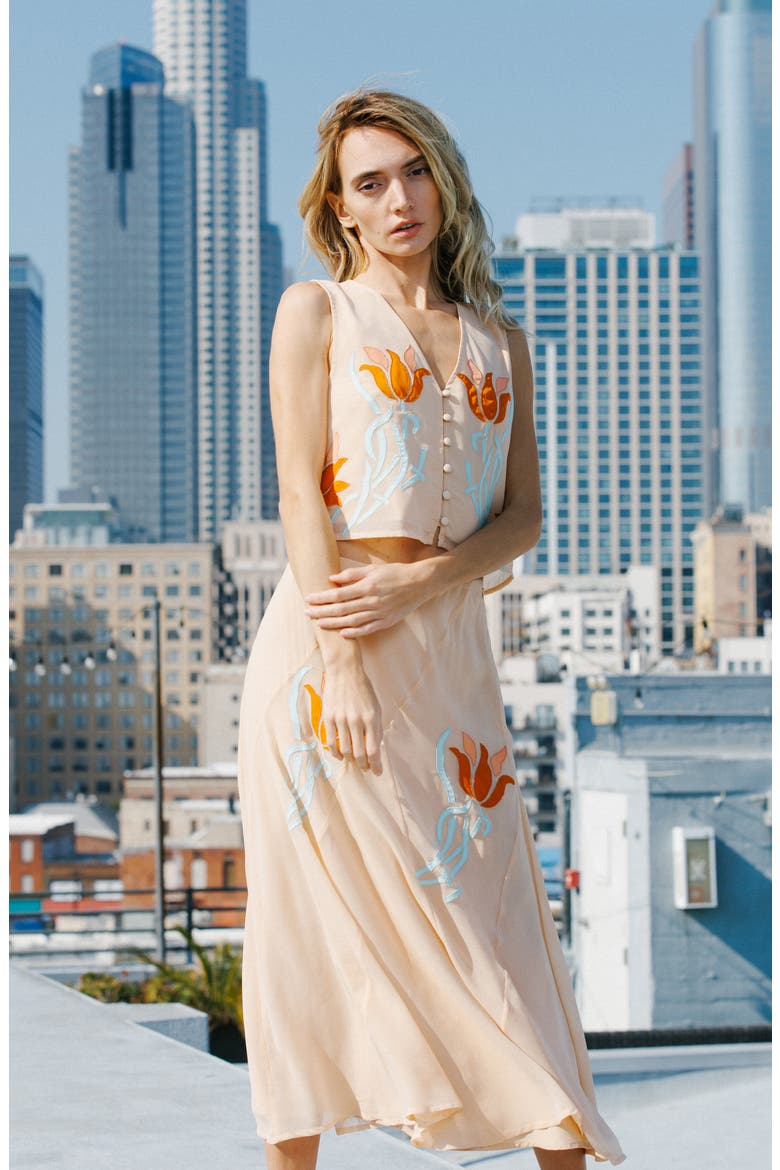 Verda Appliqué Crop Vest, Alternate, color, ORANGE