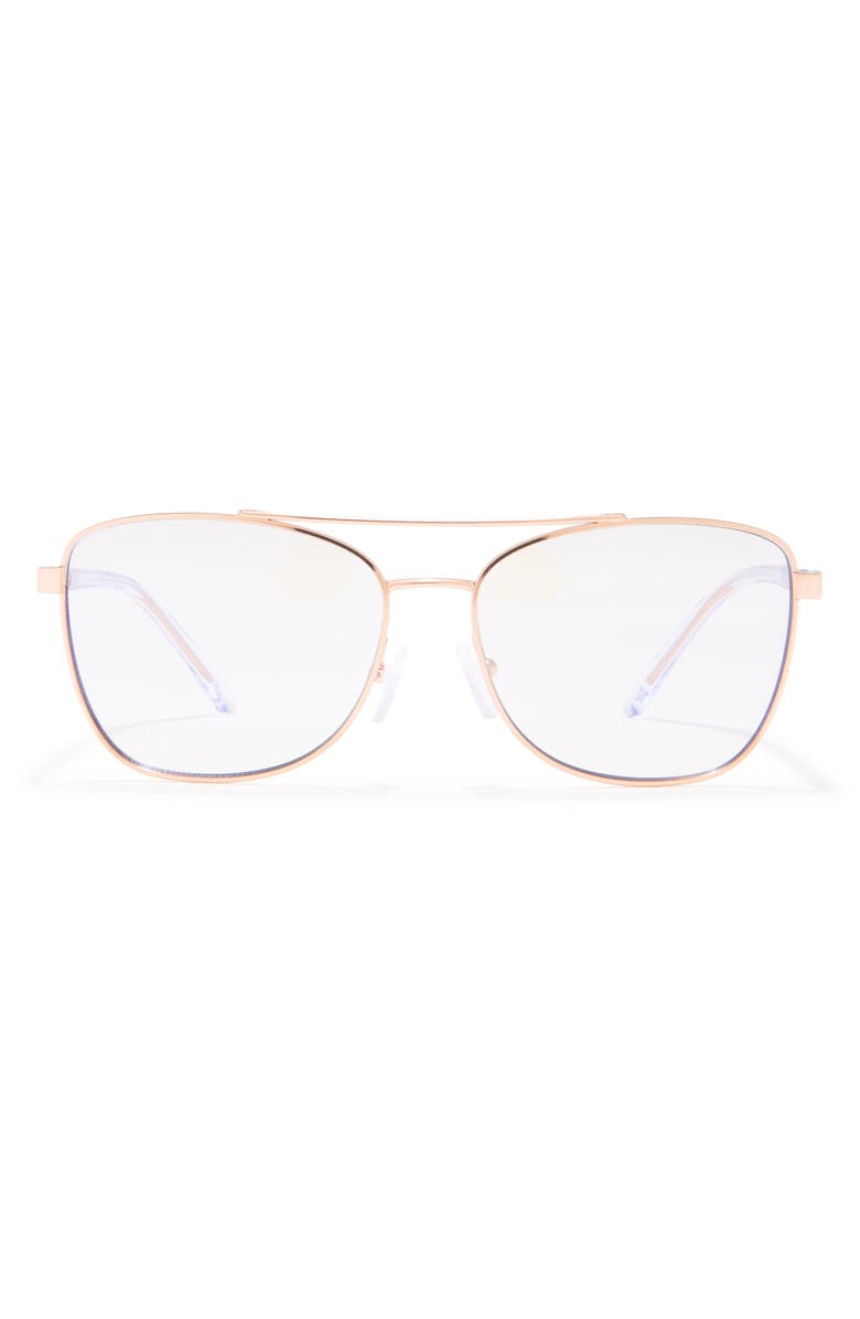Michael Kors 56mm Pilot Blue Light Blocking Aviator Glasses, Main, color,