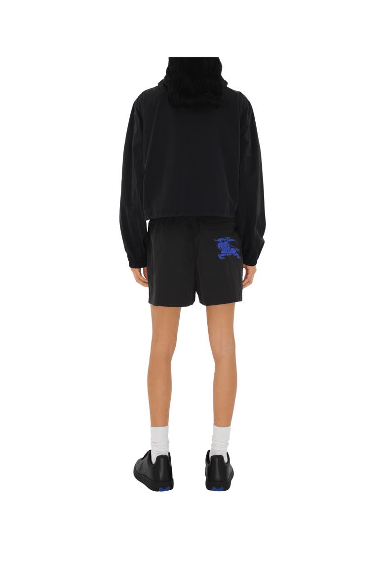 Cropped Nylon Hooded Jacket, Alternate, color, Black